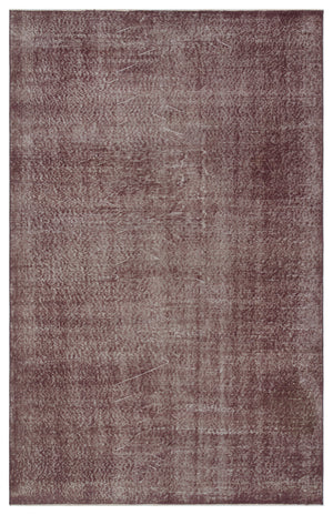 Brown Over Dyed Vintage Rug 5'1'' x 7'12'' ft 155 x 243 cm