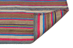 Striped Over Dyed Kilim Rug 5'12'' x 7'7'' ft 182 x 232 cm