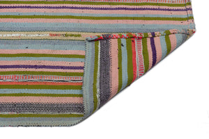 Striped Over Dyed Kilim Rug 5'2'' x 8'6'' ft 158 x 260 cm