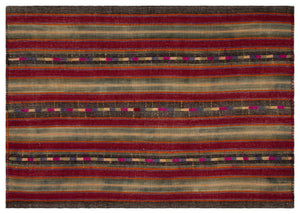 Striped Over Dyed Kilim Rug 5'5'' x 7'10'' ft 164 x 240 cm