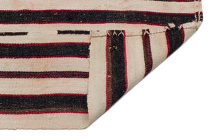 Striped Over Dyed Kilim Rug 4'10'' x 6'12'' ft 148 x 213 cm