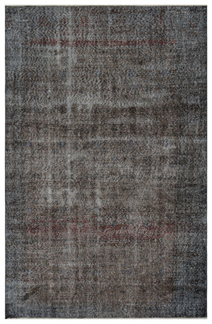 Gray Over Dyed Vintage Rug 6'1'' x 9'5'' ft 185 x 288 cm