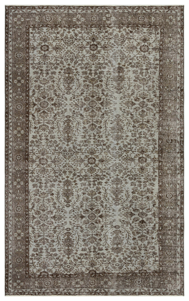 Gray Over Dyed Vintage Rug 5'7'' x 8'10'' ft 171 x 270 cm - Unique