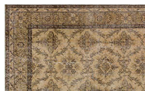 Brown Over Dyed Vintage Rug 5'9'' x 9'5'' ft 176 x 288 cm