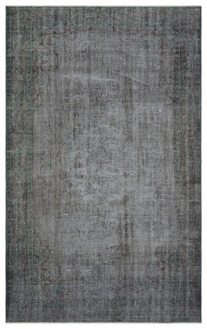 Gray Over Dyed Vintage Rug 5'4'' x 8'10'' ft 162 x 269 cm