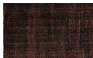 Brown Over Dyed Vintage Rug 5'8'' x 9'2'' ft 172 x 280 cm