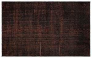 Brown Over Dyed Vintage Rug 5'8'' x 9'2'' ft 172 x 280 cm