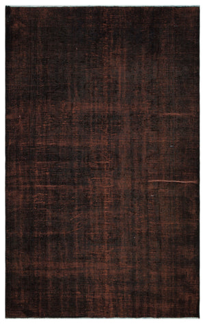 Brown Over Dyed Vintage Rug 5'8'' x 9'2'' ft 172 x 280 cm