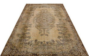 Brown Over Dyed Vintage Rug 5'8'' x 8'6'' ft 172 x 260 cm