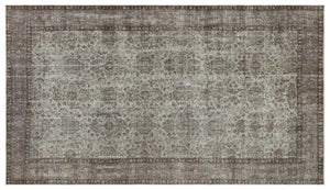 Gray Over Dyed Vintage Rug 5'4'' x 9'4'' ft 162 x 285 cm