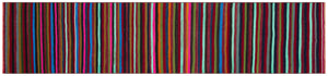 Striped Over Dyed Kilim Rug 2'7'' x 11'2'' ft 80 x 341 cm