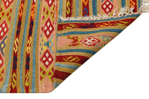 Geometric Over Dyed Kilim Rug 4'3'' x 6'5'' ft 130 x 195 cm