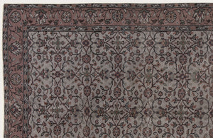 Gray Over Dyed Vintage Rug 5'1'' x 8'6'' ft 156 x 260 cm