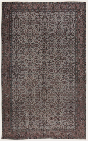 Gray Over Dyed Vintage Rug 5'1'' x 8'6'' ft 156 x 260 cm