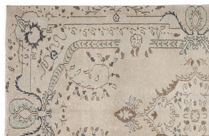 Beige Over Dyed Vintage Rug 4'12'' x 8'8'' ft 152 x 265 cm