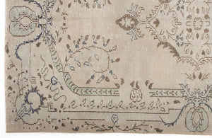 Beige Over Dyed Vintage Rug 4'12'' x 8'8'' ft 152 x 265 cm