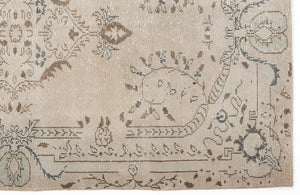 Beige Over Dyed Vintage Rug 4'12'' x 8'8'' ft 152 x 265 cm