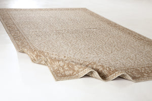 Beige Over Dyed Vintage Rug 5'3'' x 8'8'' ft 160 x 264 cm