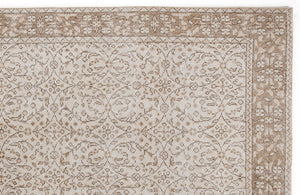 Beige Over Dyed Vintage Rug 5'3'' x 8'8'' ft 160 x 264 cm