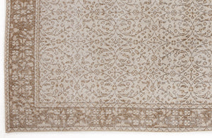 Beige Over Dyed Vintage Rug 5'3'' x 8'8'' ft 160 x 264 cm