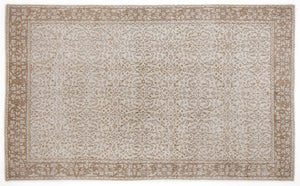 Beige Over Dyed Vintage Rug 5'3'' x 8'8'' ft 160 x 264 cm