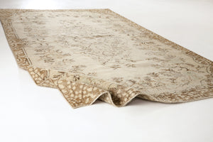 Beige Over Dyed Vintage Rug 5'1'' x 8'10'' ft 154 x 270 cm