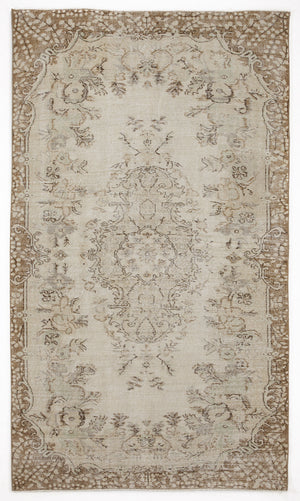 Beige Over Dyed Vintage Rug 5'1'' x 8'10'' ft 154 x 270 cm