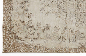 Beige Over Dyed Vintage Rug 5'1'' x 8'10'' ft 154 x 270 cm