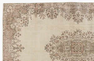 Beige Over Dyed Vintage Rug 5'4'' x 8'3'' ft 162 x 252 cm