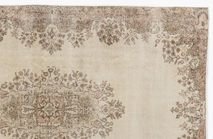 Beige Over Dyed Vintage Rug 5'4'' x 8'3'' ft 162 x 252 cm