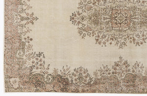 Beige Over Dyed Vintage Rug 5'4'' x 8'3'' ft 162 x 252 cm