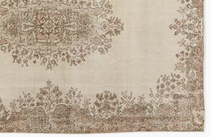 Beige Over Dyed Vintage Rug 5'4'' x 8'3'' ft 162 x 252 cm