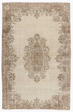 Beige Over Dyed Vintage Rug 5'4'' x 8'3'' ft 162 x 252 cm