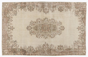 Beige Over Dyed Vintage Rug 5'4'' x 8'3'' ft 162 x 252 cm