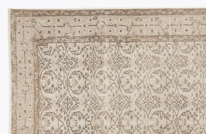 Beige Over Dyed Vintage Rug 5'5'' x 9'2'' ft 165 x 280 cm