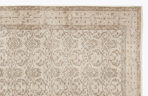 Beige Over Dyed Vintage Rug 5'5'' x 9'2'' ft 165 x 280 cm