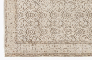 Beige Over Dyed Vintage Rug 5'5'' x 9'2'' ft 165 x 280 cm