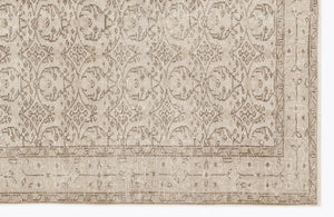 Beige Over Dyed Vintage Rug 5'5'' x 9'2'' ft 165 x 280 cm