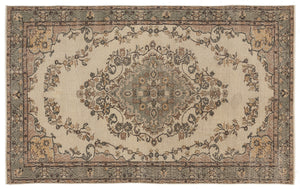 Naturel Over Dyed Vintage Rug 5'7'' x 8'11'' ft 170 x 273 cm