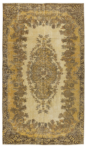 Yellow Over Dyed Vintage Rug 5'3'' x 9'5'' ft 161 x 287 cm