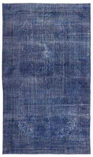 Blue Over Dyed Vintage Rug 6'1'' x 10'4'' ft 185 x 315 cm