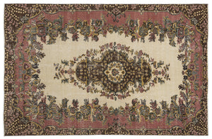 Naturel Over Dyed Vintage Rug 5'9'' x 8'8'' ft 174 x 265 cm